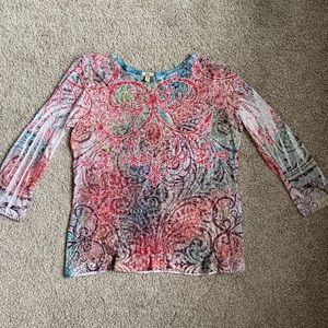 Colorful, Jeweled, Vintage, Medium, Reba Top.